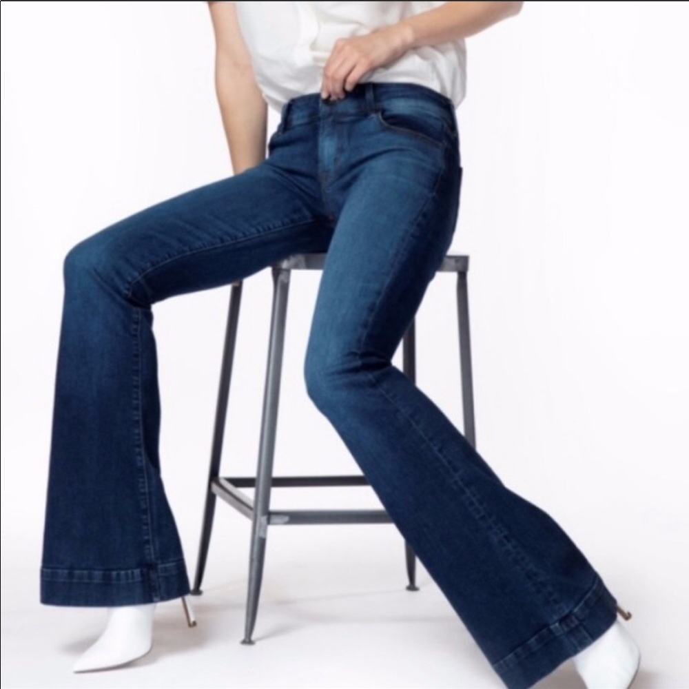 J Brand Lovestory Dark Wash Flare Jeans Low Rise